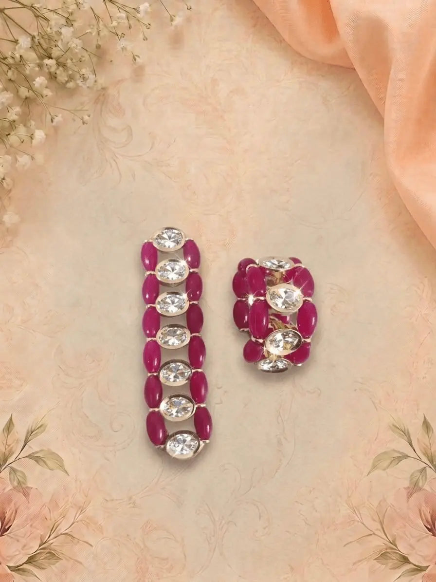 Kundan Moissanite foldable kada