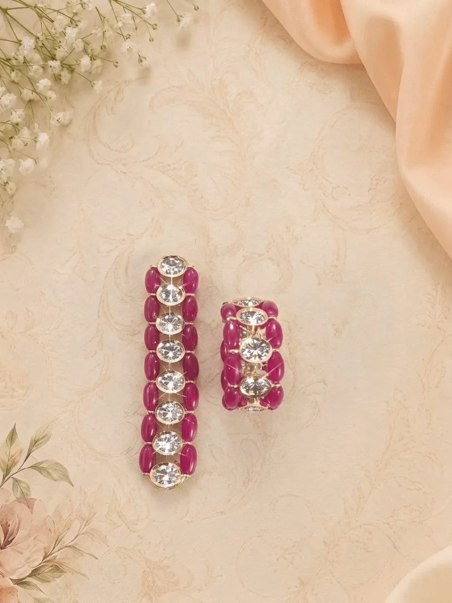 Kundan Moissanite foldable kada