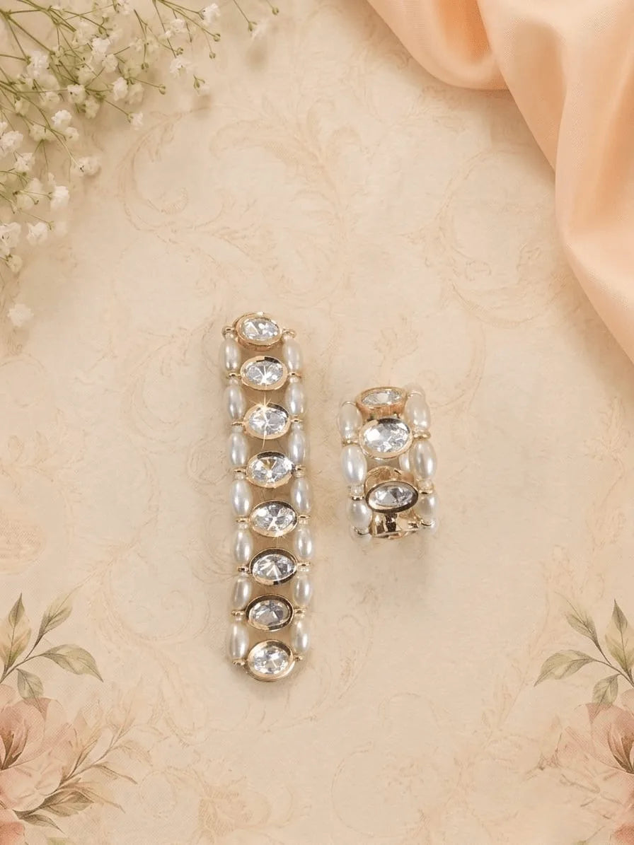 Kundan Moissanite foldable kada